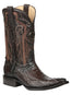 El General Men's Exotic Hornback Caiman Nuca Cowboy Boots - Brown 45082