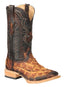El General Men's Exotic Monster Fish Rodeo Cowboy Boots - Cognac  45085