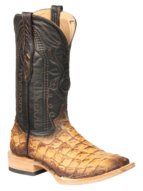 El General Men's Exotic Monster Fish Rodeo Cowboy Boots - Orix  45086