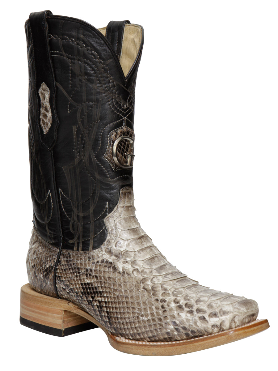 Botas de rodeo de pitón exótico para hombre El General - Natural 45090