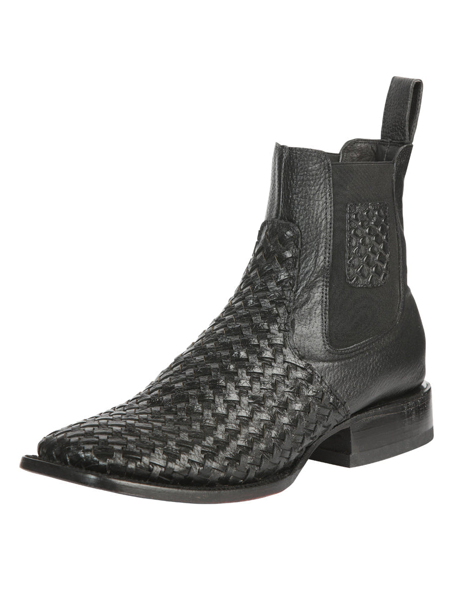 Botines tejidos Petatillo negros Rodeo para hombre de El General 45181
