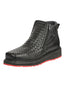 Botines negros de hombre El General de tejido con cremallera 45183
