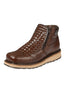 Botines El General de hombre de cuero tejido marrón con cremallera 45184