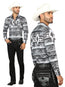 Centenario Men's Black Denim con detalles bordados grises 45311