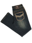 Pantalón vaquero verde teñido Centenario para hombre con detalles bordados 45315
