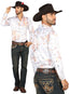 Centenario Men's Tinted Brown Denim with Embroidered Details  45316