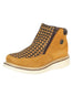 Zapato Sefeni con doble cremallera para hombre, piel Crazy Leather - Miel 45396