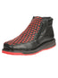 Botines con cremallera para hombre El General - Piel Petatillo negra/roja 45402
