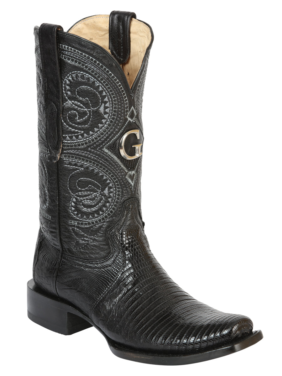 Botas vaqueras de lagarto exótico El General para hombre - Negro 45512