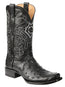 Botas vaqueras de cuero de avestruz exótico El General para hombre - Negras 45515