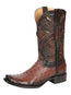 Botas Vaqueras de Piel de Avestruz Exótica para Hombre El General - Marrones 45516
