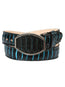 Cinto Western para Hombre El General Imitación Pitón - Negro/Azul 45572