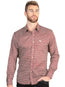 El General Men’s Long Sleeve Western Shirt - Burgundy 45604