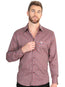 El General Men’s Long Sleeve Western Shirt - Burgundy 45608
