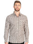 El General Men’s Long Sleeve Western Shirt - Beige 45609