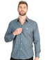 Camisa vaquera de manga larga El General para hombre - Turquesa 45611