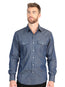 Camisa vaquera de manga larga El General para hombre - Azul Denim 45619