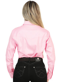El General Women’s Long Sleeve Western Shirt - Light Pink Stretch  45621