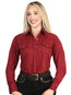 El General Women’s Long Sleeve Western Shirt - Burgundy Stretch 45622