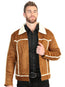 Chaqueta de gamuza color canela con forro de sherpa El General para hombre 45634