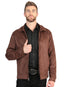 Chaqueta de ante para hombre con cremallera El General - Marrón 45649