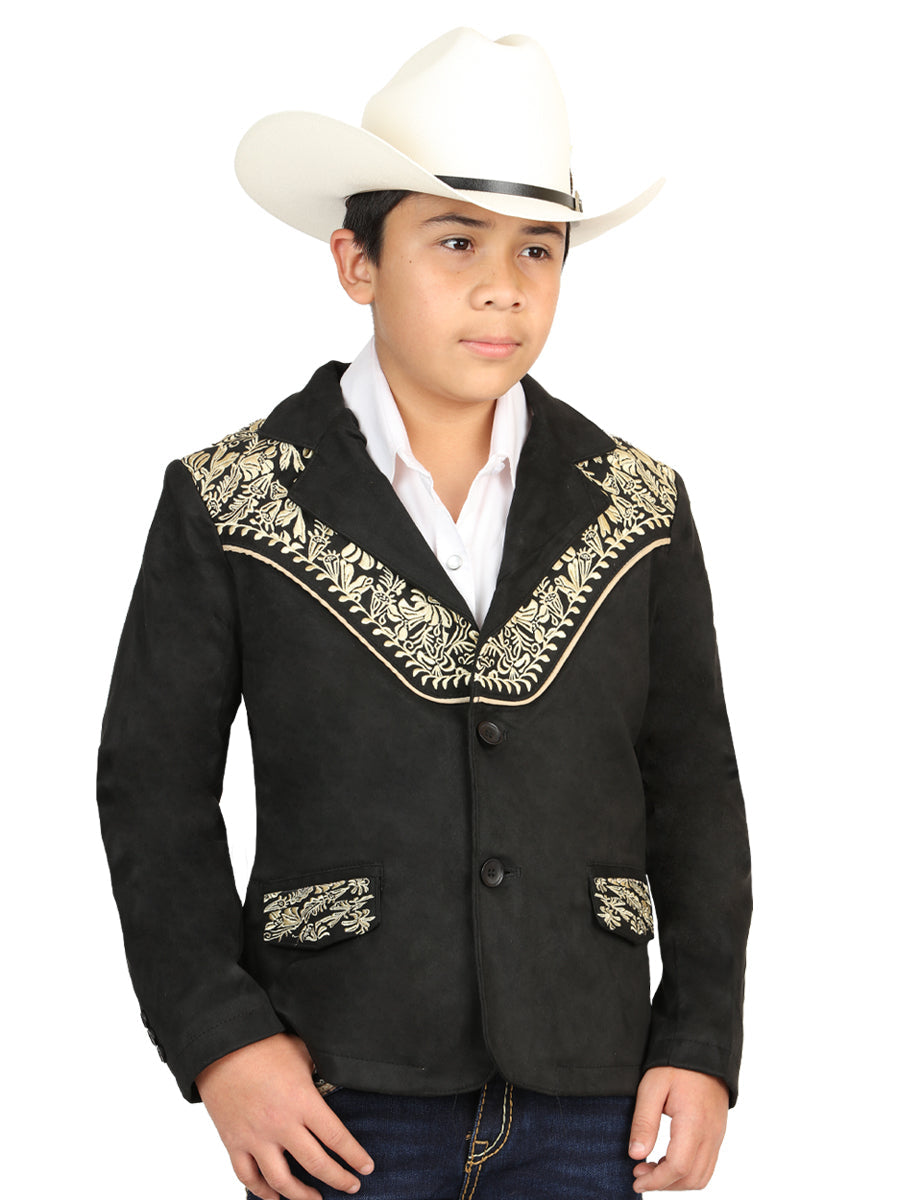 Blazer vaquero de ante bordado El General para niños - Negro 45659
