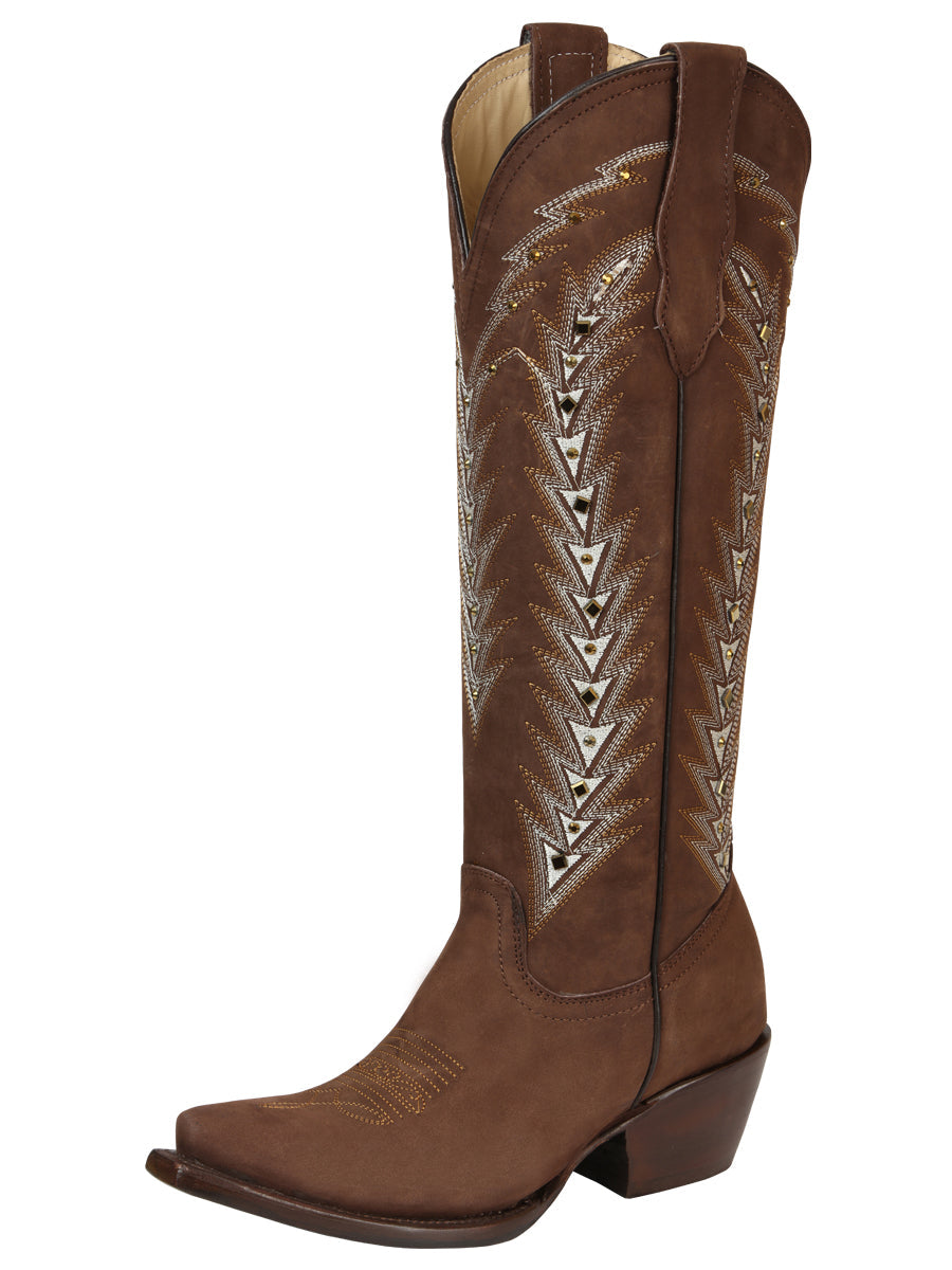 Botas Vaqueras Bordadas El General para Mujer - Marrón 45788