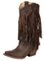 Botas vaqueras de mujer El General con flecos - Choco 45795