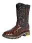 Bota de Trabajo para Hombre El General Cuero Estampado Avestruz - Café 45814