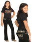 Girls Centenario Premium Bootcut Jeans -  Black Denim 45838