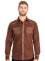Camisa Western de Manga Larga para Hombre El General de Gamuza - Marrón 45884