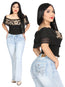 Jeans Centenario de mezclilla tipo bootcut para mujer - Azul claro 45906