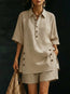 Short-Sleeve Shirt & Loose Pants Two-Piece Set – 4 Colors, S–5XL