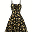 Floral Backless Bow-Tie Strappy Maxi Dress – Black & Blue, S–XXL