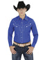 Navy Blue Western Long Sleeve Shirt 123918