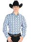 Blue And White Casual Long Sleeve Shirt 126274
