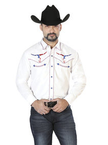 El Señor de los Cielos Embroidery Shirt White/Red 126672