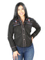 Blusa negra de estilo occidental bordada para mujer 126680