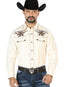 Camisa Western Bordada El General Beige/Negro 126684
