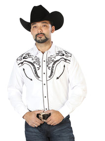 El Señor de los Cielos Embroidery Shirt White/Black 126692