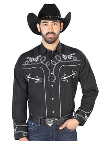 El Señor de los Cielos Embroidery Shirt Black/White 126717