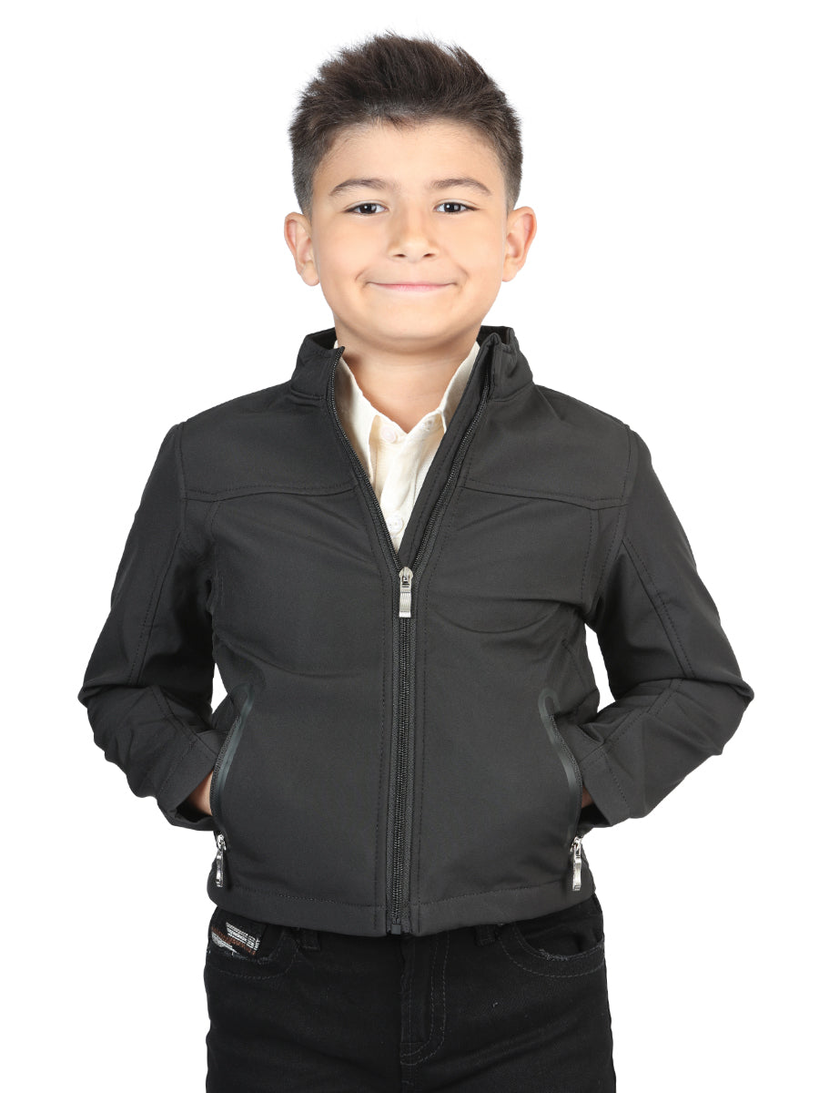 Chaqueta de poliéster negra Centenario para niños 127085