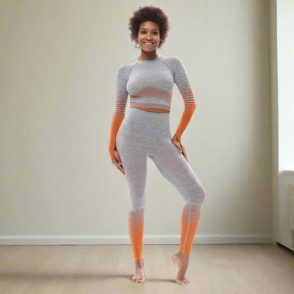 🧘‍♀️ Conjunto de yoga sin costuras ajustado para levantar glúteos