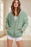 Long Zip-Up Hoodie – Soft Cotton Velvet, Oversized Fit