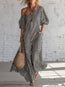 Women's Striped Off-Shoulder Elegant Midi Dress