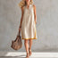 Women's Sleeveless V-Neck Button-Front Pocketed A-Line Midi Dress