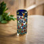 Vaso de chupito doble Confeti | Soplado a mano con borde azul mexicano