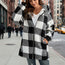 Plaid Hooded Zip-Up Oversized Jacket — Women’s Winter Commute Coat