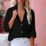 Simple Button Front Shirt, Elegant Long Sleeve Shirt Tops