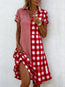 Women's Bohemian 3D Printed V-Neck Short-Sleeve Maxi Dress
